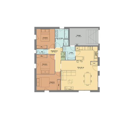 Plan de maison 3 chambres avec garage_Balaitus