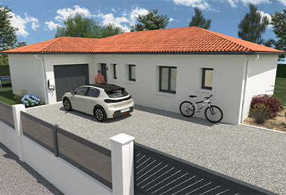 Maison moderne avec un garage et une suite parentale